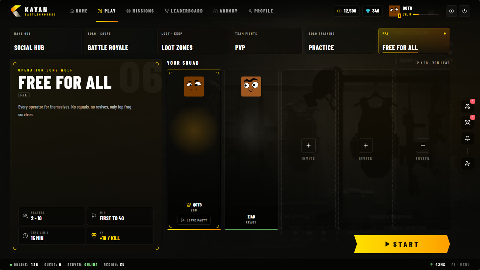 Free For All in the lobby
